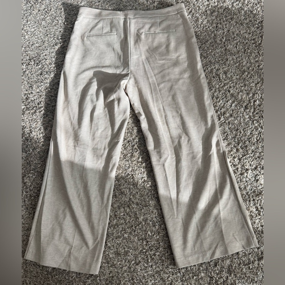 Rachel Zoe Light Gray Cropped Wide-Leg Pants - Picture 2 of 4